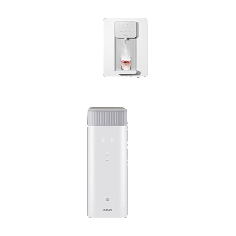 老板（Robam）加熱凈水器家用套裝 反滲透1200G獨立烹飪雙出水雙龍頭凈水機+UV殺菌管線(xiàn)機 JV272A+GX05