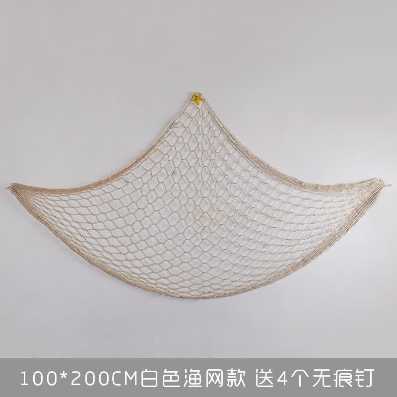 渔网地中海挂件ins房间装饰品网格照片墙背景墙 1*2米白色(不含装饰)