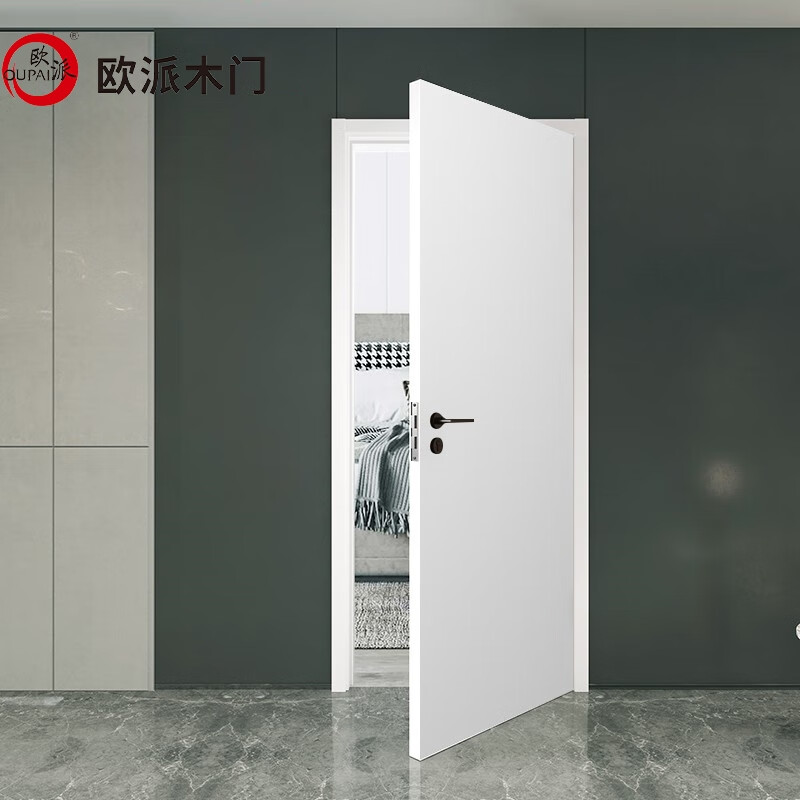 歐派實(shí)木門臥室門室內(nèi)門廚房門 5Z水性烤漆門50厚門扇全木木隔音降噪 5001Z 烤漆全木（輕奢平板）