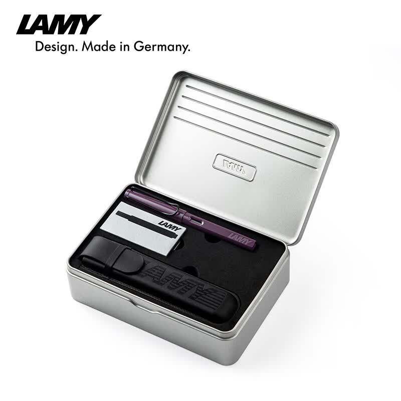 LAMY钢笔礼盒 狩猎系列撞色限定套装练字正姿钢笔学生文具办公礼品 节日礼物 极夜紫0.7mm