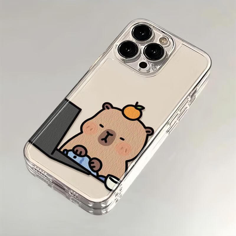 雷珞克适用OPPO手机壳reno3proreno4/reno5pro/reno6卡通reno7pro防摔reno8全包reno9情侣reno10轻奢风6 太空壳-透明-LKY摸鱼卡皮巴拉 OPPORe