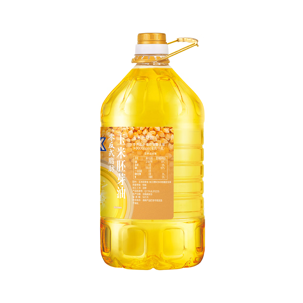 盒马 玉米胚芽油 5L 玉米油 物理压榨 食用油 MAX特级款 5L*1桶 桶装