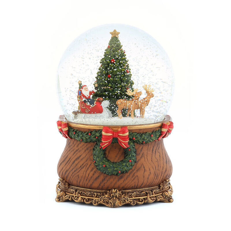讚爾（JARLL）圣诞老人雪橇雪花音乐盒水晶球女生儿童生日创意圣诞节礼物 默认