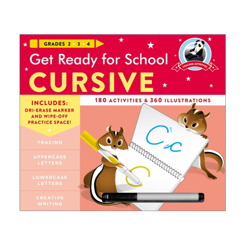 get ready for school cursive 入学准备 连笔手写体练习册 英文版