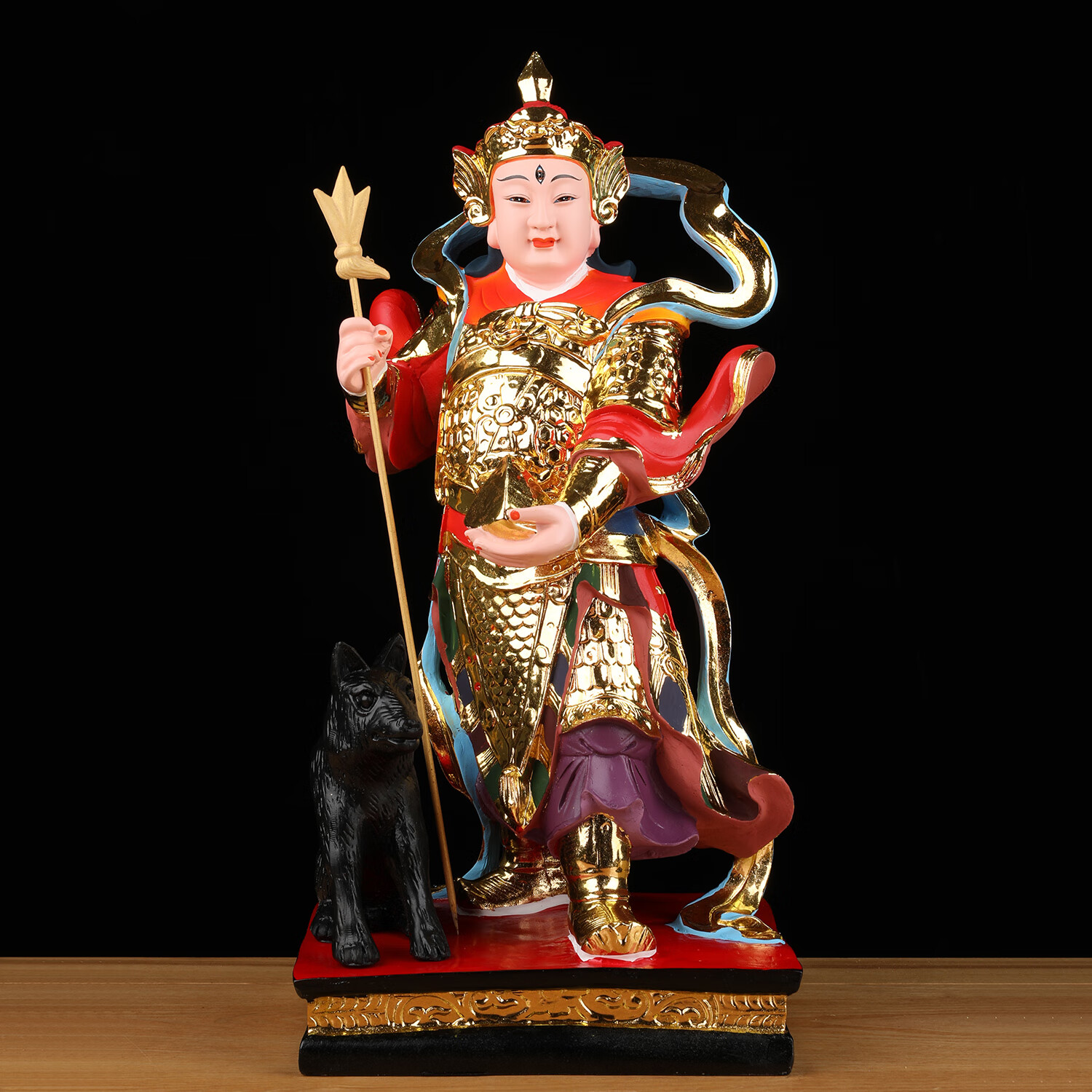 九宸府二郎神树脂神像杨戬哮天犬站像二郎显圣真君佛像家用客厅供奉