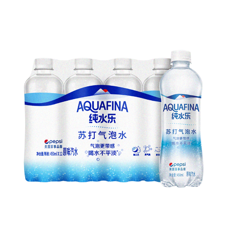 百事可乐纯水乐 AQUAFINA 纯水乐苏打气泡水（汽水）450ml *12瓶