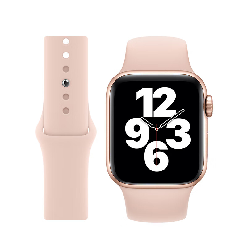 手表新款s9液态硅 【沙粉色】真液态硅胶亲5 38/40/41mm表盘【液态