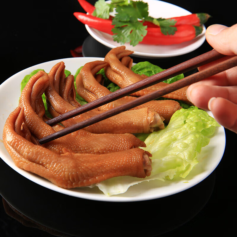 大晟土楼龙岩泡鸭爪大晟土楼泡鸭爪福建特产下洋香辣清香鸭掌卤味零食散装 31g 10袋 清香味10个装