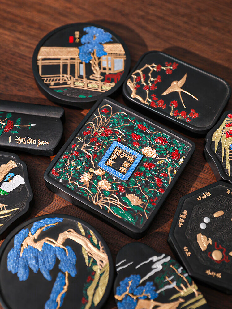 西泠印社 收藏级油烟墨 老墨块高档古徽墨礼品礼物送礼 文房四宝墨锭墨条大块墨程君房老墨版 唤卿呼子谓多事（龟裂效果）