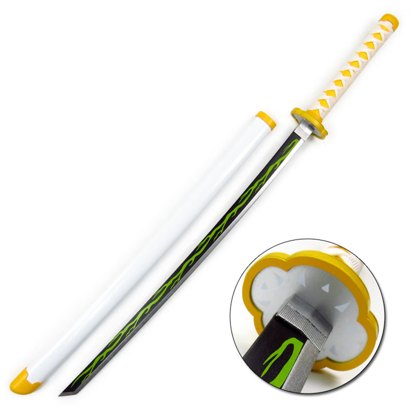 鬼灭之刃居合道木刀日本指挥刀日轮刀武士刃木剑练习锻炼儿童玩具 我