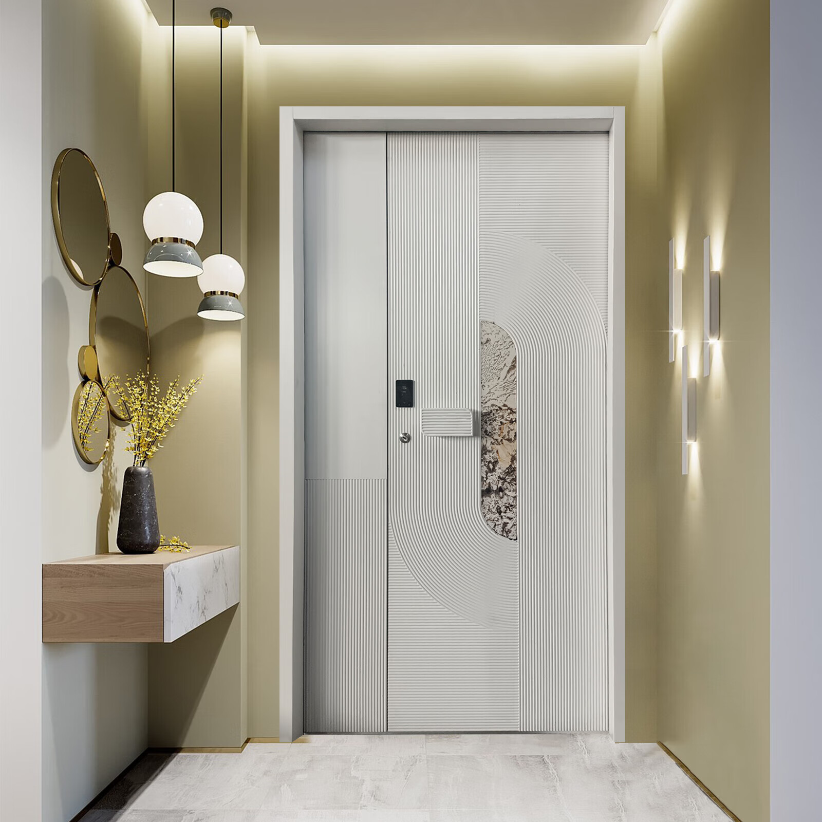 定制子母门别墅大门双开门入户门农村自建房大门防爆铸铝门防盗门 薄