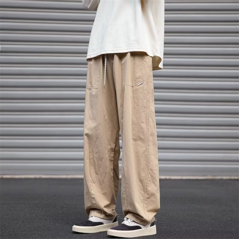 POUM日系复古cityboy春夏季工装裤男vintage宽松显瘦阔腿直筒休闲裤男 YRFS-X1515藏青色 L 【105-125斤】 尺码偏小建议拍大一码