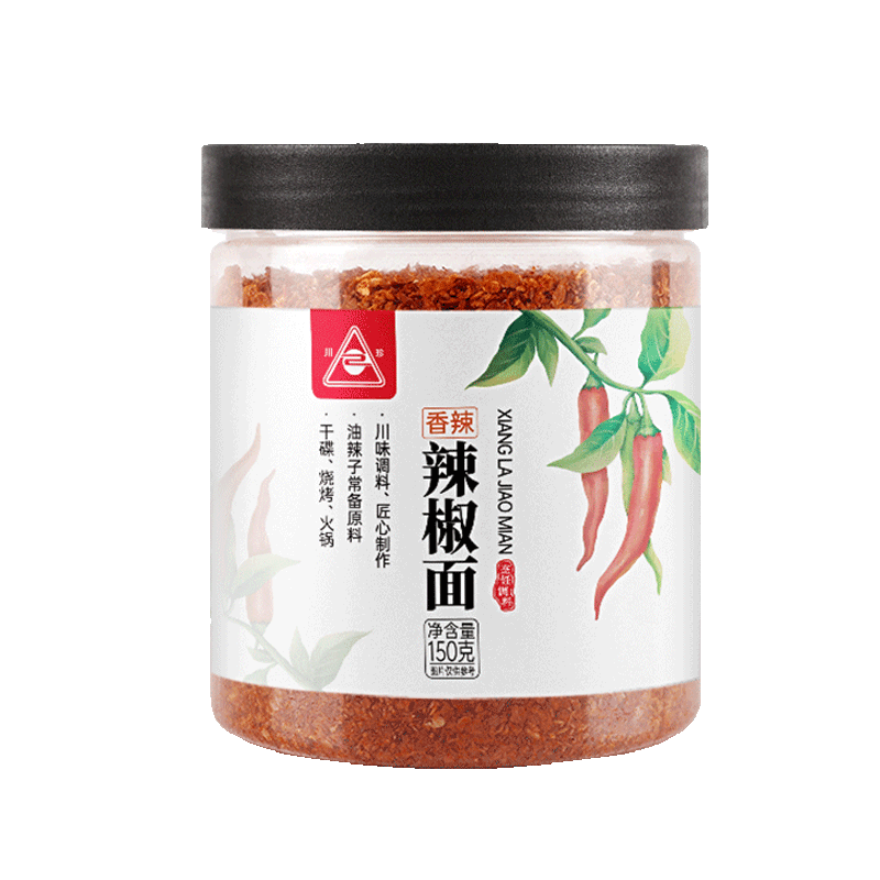 川珍 香辣辣椒面150g 香辛料 四川辣椒粉烧烤调料佐料油泼辣子原料