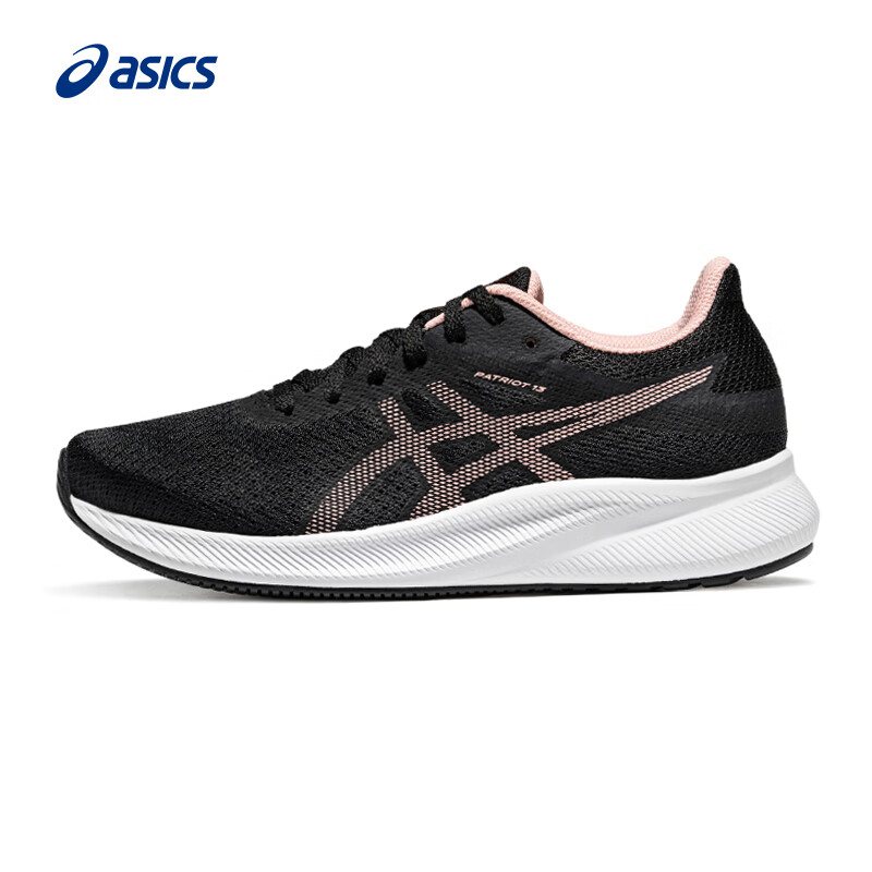 亚瑟士ASICS跑步鞋女鞋缓震耐磨运动鞋舒适透气回弹跑鞋 PATRIOT 13 黑色/粉色 36