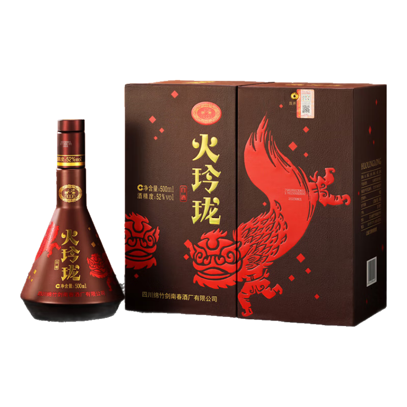 劍南春 火玲珑舞狮 52度 500ml 单瓶装 浓香型白酒