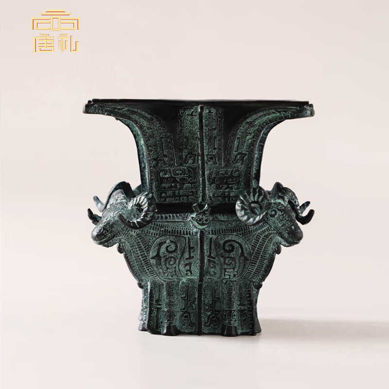 唐礼仿古青铜器摆件 四羊方尊 青铜办公室摆件公司庆典开业送客户礼物