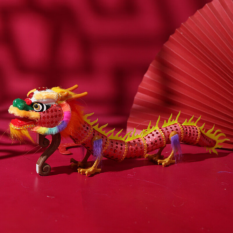 民俗特色手工艺品提线木偶龙提线龙玩具儿童礼物传统新年扯线舞龙 o