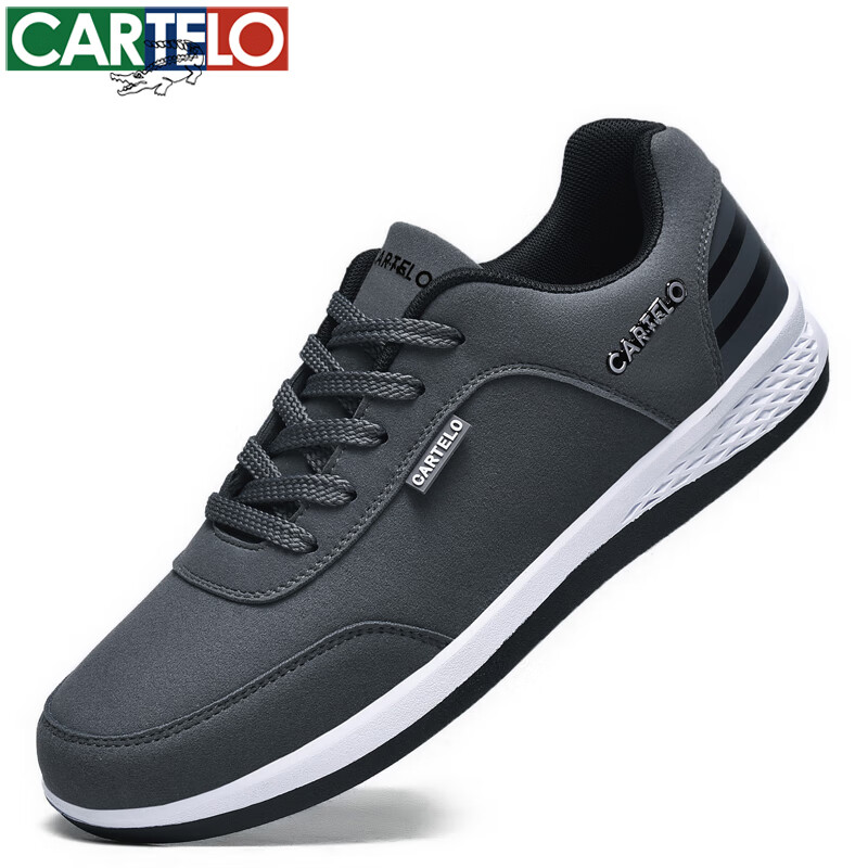 卡帝乐鳄鱼男鞋春秋透气薄款网面飞织网鞋四季旅游户外运动休闲鞋男士鞋子男 深灰[四季款] QH2032 42 [运动鞋码]