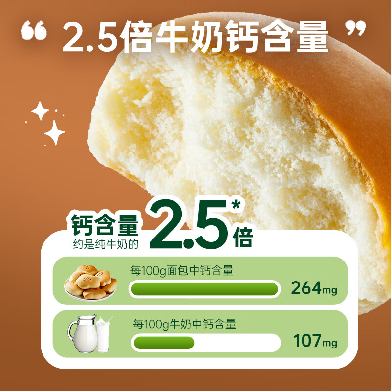 星圃A2小面包儿童早餐零食A2纯牛奶和面小馒头宝宝零食 原味小面包*1箱（14枚）