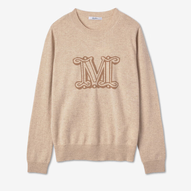 印花logo长袖圆领上衣 时尚女装 节日送女友 浅驼色 13661029600002