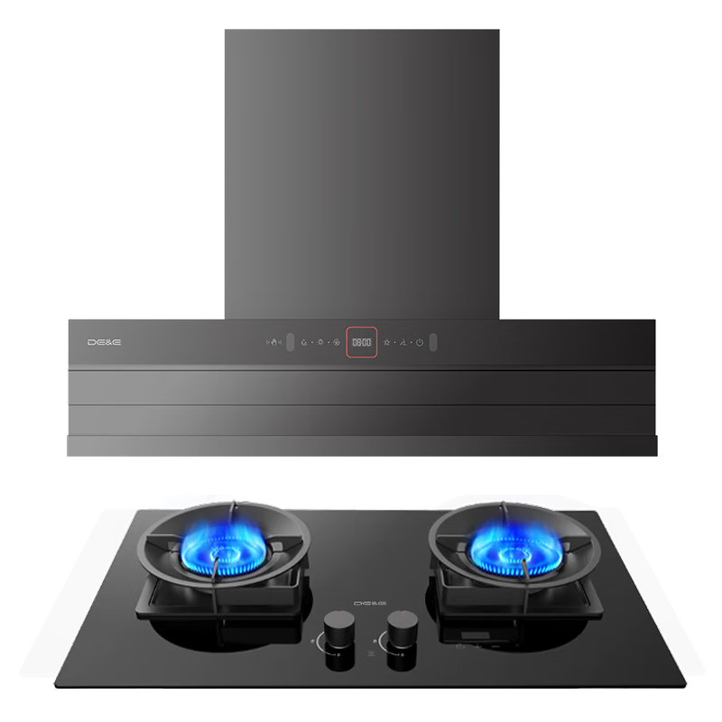 德意（DE&E）欧式变频油烟机 家用27立方大风量 1300pa风压吸油烟机 齐平橱柜 自清洁 838Pro+728T天然气