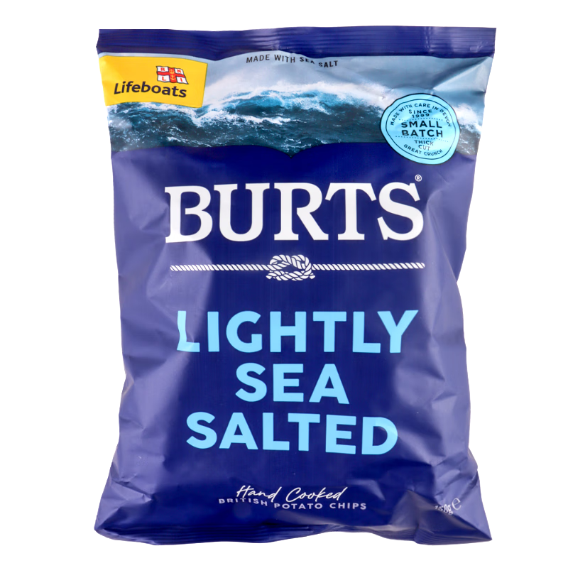 BURTS 啵尔滋 英国进口 海盐味手工制薯片 150g/袋 网红办公室休闲零食