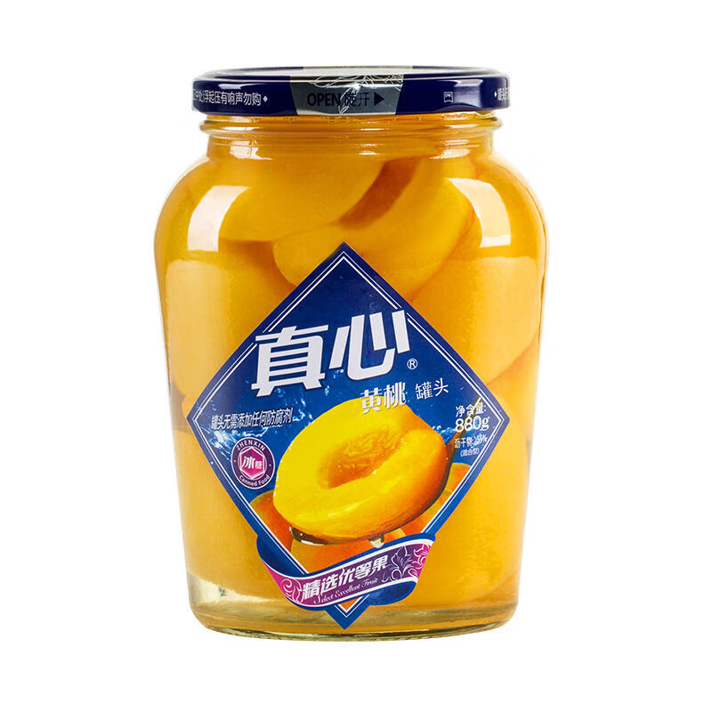 真心国货品牌罐头水果罐头黄桃罐头玻璃瓶装880g*2罐 880g*2瓶