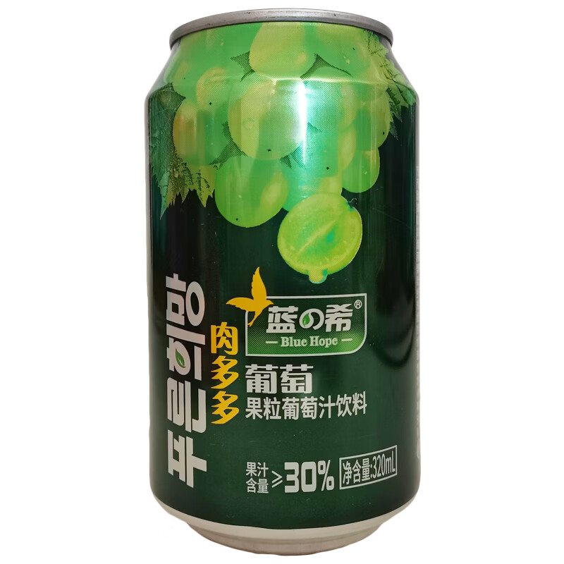 隽颜堂蓝希肉多多饮料果粒葡萄汁葡萄粒草莓荔枝水蜜桃果粒饮料320ml