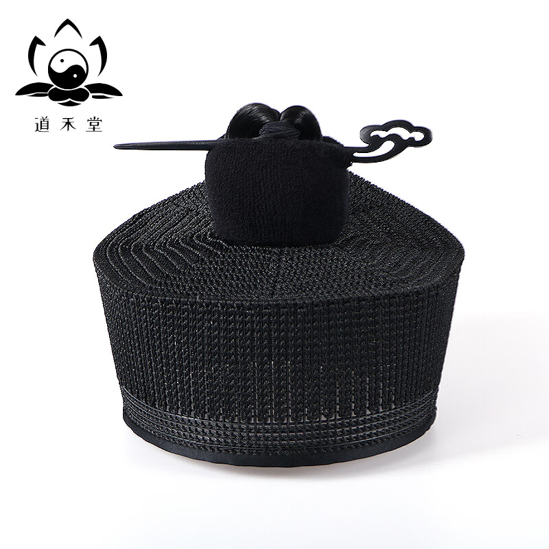 道家混元巾假发混元帽手工编织莲花冠男女道士帽子乾坤道帽庄子巾