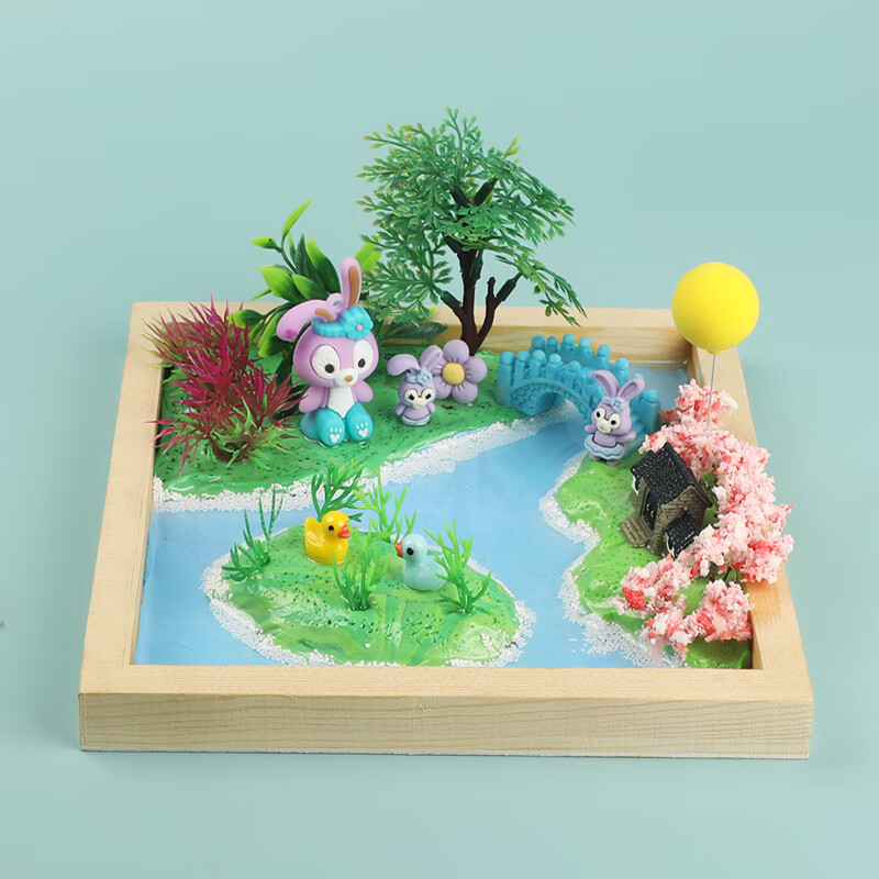 相框画材料包  卡通奶油胶贴画小学生玩具 mj景观滴胶画星兔2020cm