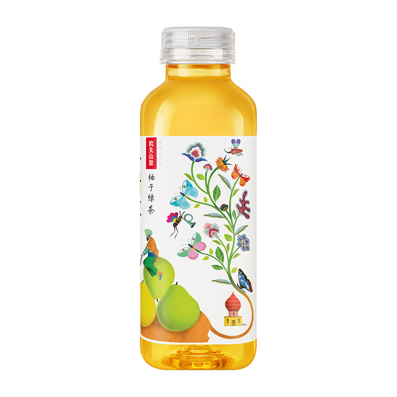 农夫山泉 茶π（茶派）茶饮料 柚子绿茶500ml*15瓶 整箱装（新版）