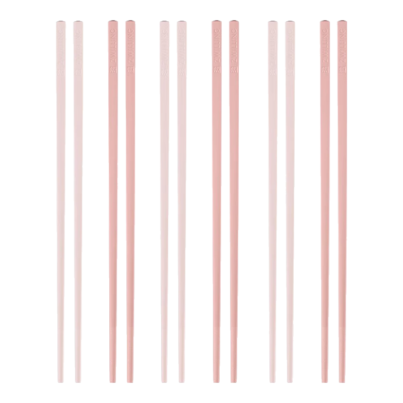 雙立人（ZWILLING） 筷子餐具套裝家用筷子套裝專(zhuān)筷專(zhuān)用家庭分類(lèi)筷子6雙裝廚房好物 【抗菌】雙粉色筷子6雙-251mm