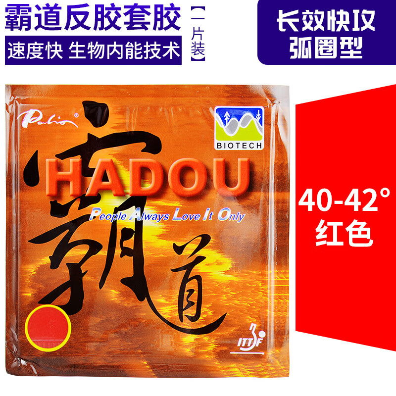 拍里奥（Palio）AK47乒乓球球拍专用胶皮 霸道霸王正手套胶内能粘性皮反胶 霸道红色4042度+护膜