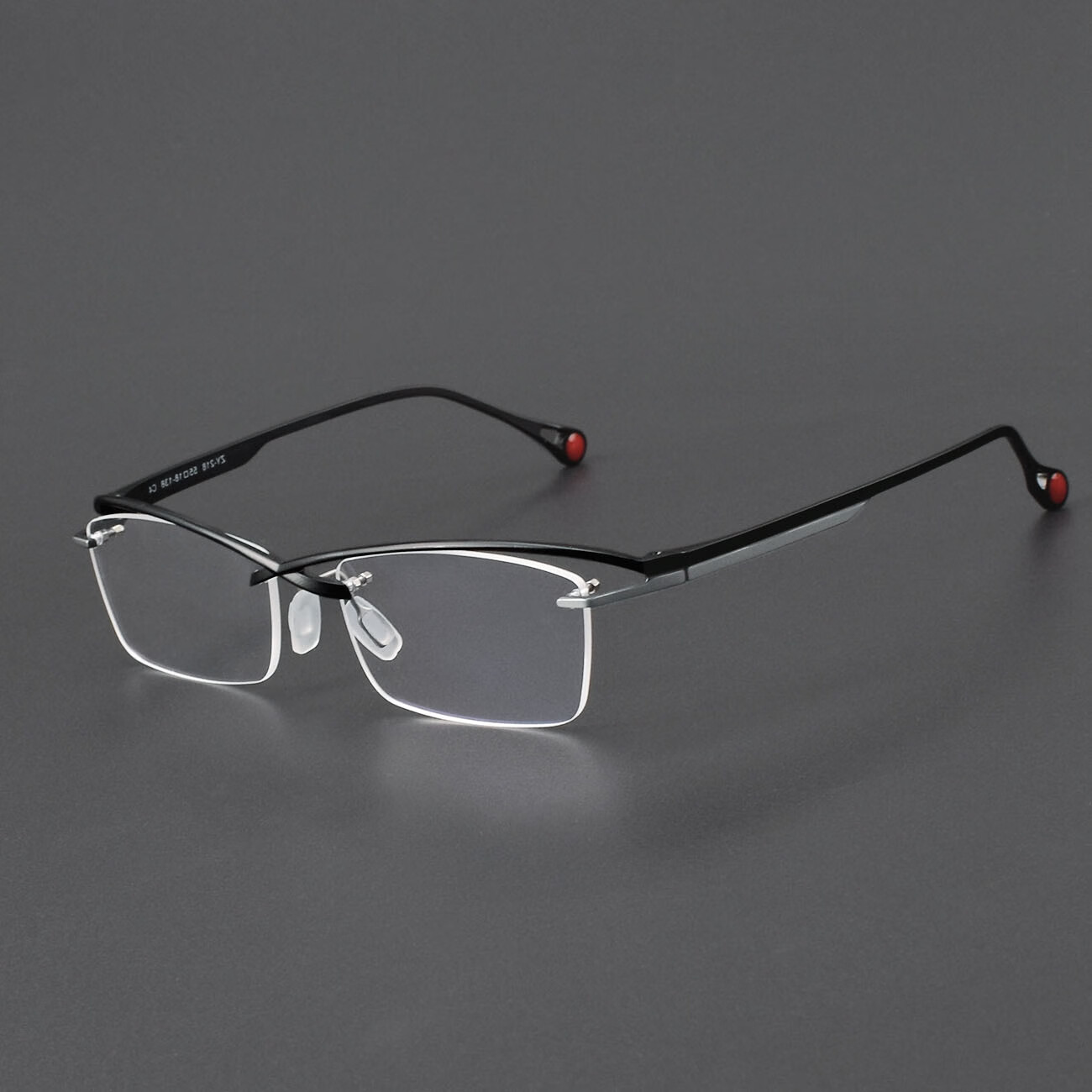 同款奥山清行纯钛半框商务男个性高级斯文女防蓝光近视眼镜 黑银色 单
