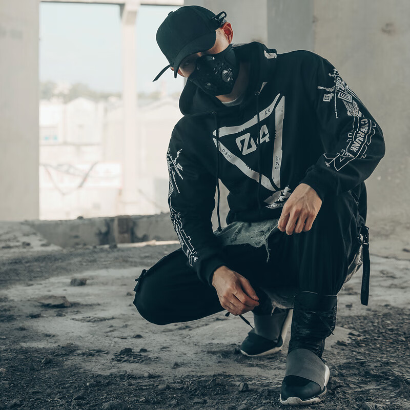 衡曾赛博朋克外套 机能风连帽炸街未来科技设计感潮牌衣服嘻哈潮男卫