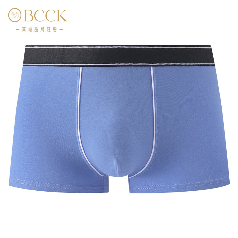 bcck高端轻奢精梳棉青年男士内裤色款石墨烯里档舒适亲肤中山 蓝色 l