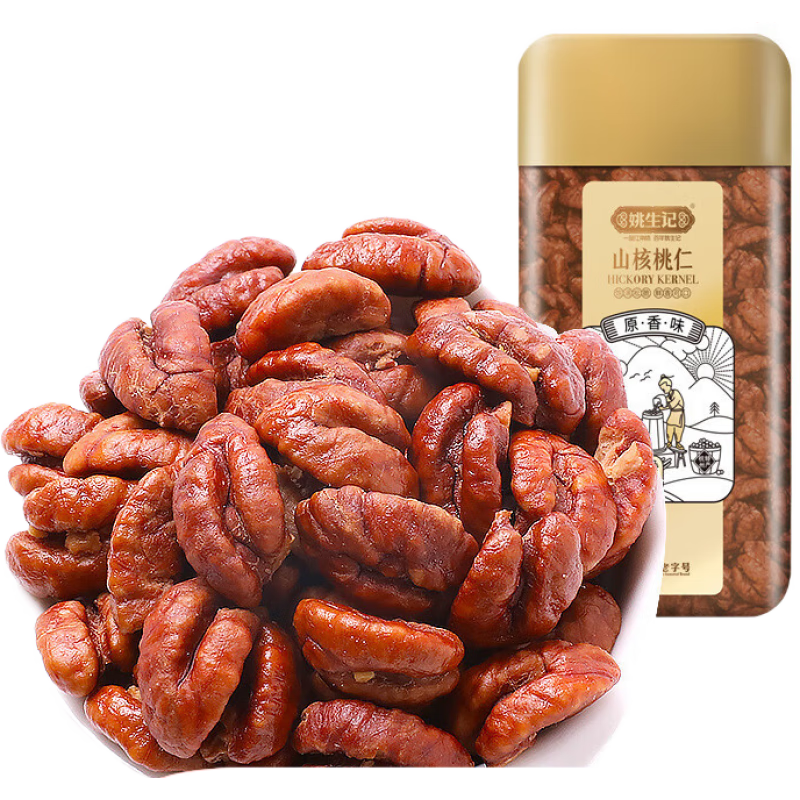 姚生記姚生記臨安原香味山核桃仁188g罐裝小核桃仁核桃肉年貨過年 188g 原香味山核桃仁罐裝