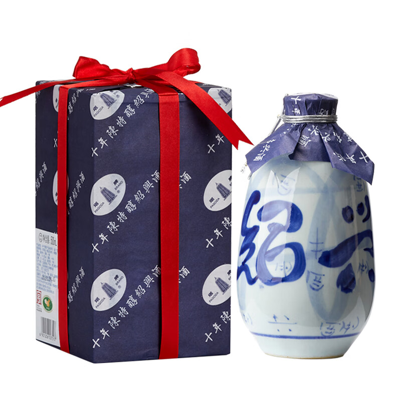 塔牌 十年特醇 绍兴黄酒 10年陈木盒花雕酒 手工冬酿糯米酒 500mL 6瓶 整箱装