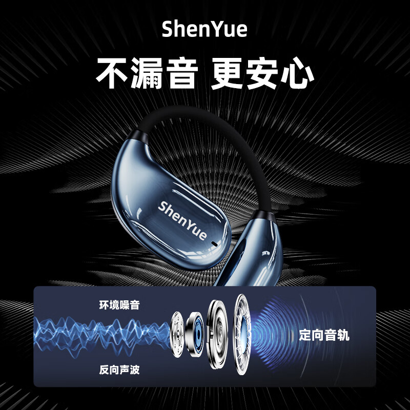 深悦【非凡音悦】华强北蓝牙耳机 挂耳式不入耳 深悦新款高音质柏林之声开放式无线持久续航降噪送挂绳 【指尖陀螺解压】云烟白