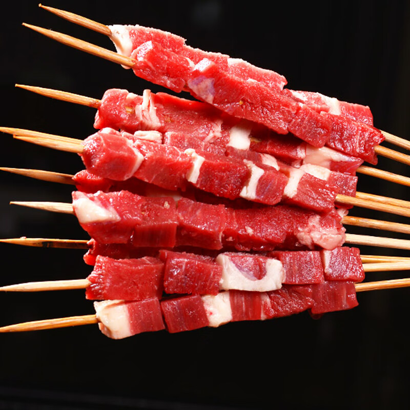 美享时刻内蒙古牛羊肉串国产原切鲜冻牛羊肉烤肉烧烤食材1000g 牛肉串25串+羊肉串25串