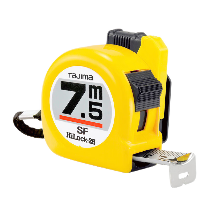 田島（TaJIma）帶卡扣7.5米鋼卷尺公制25mm寬 SFL25-75BL 1001-1911