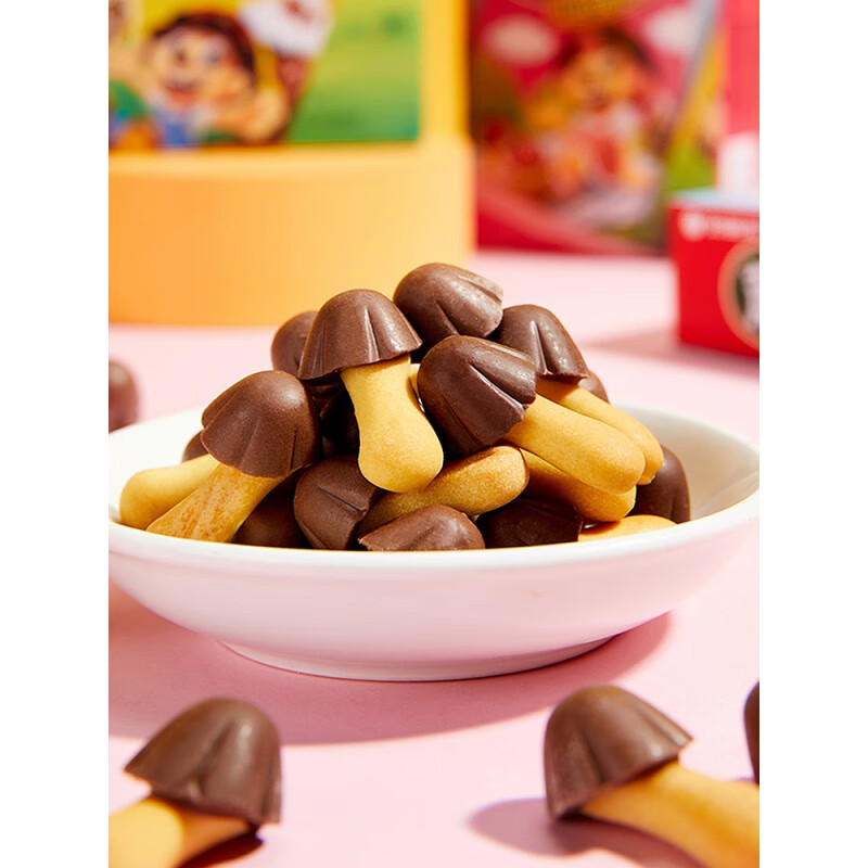 好丽友蘑古力饼干48g巧克力蘑菇头儿童饼干小零食休闲小吃食品 48g