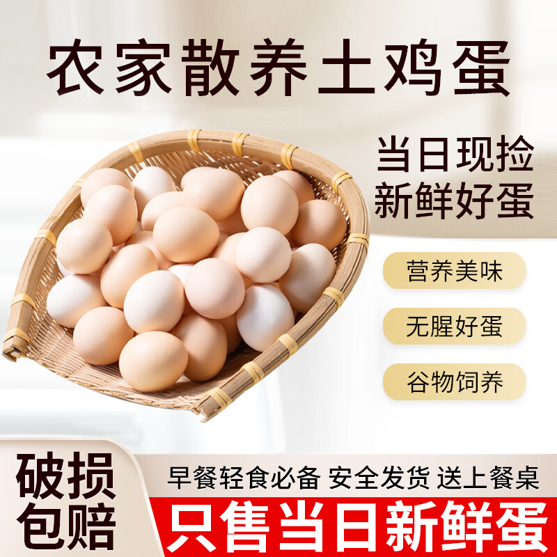云依禾农庄农家散养新鲜土鸡蛋 笨鸡蛋草鸡蛋 初生蛋 土鸡蛋50枚