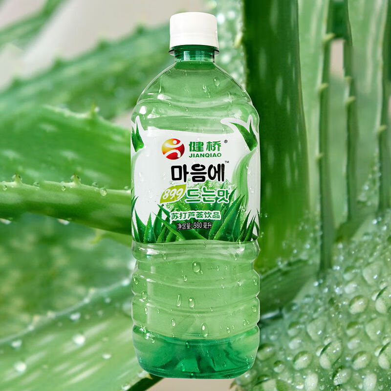健桥芦荟饮料大瓶装985毫升可食用芦荟粒健桥芦荟汁0脂 985毫升*1瓶