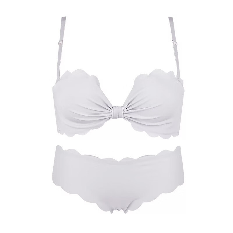 维多利亚的春天少女无痕性感蝴蝶罩面文胸套装批发无钢圈防滑透气小胸