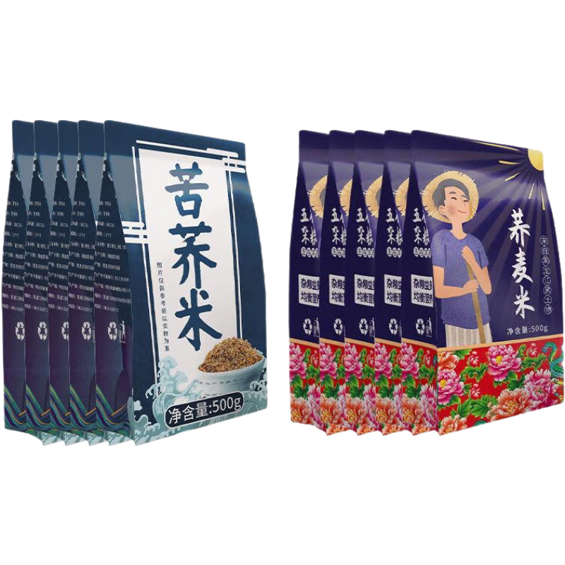 鄒有才東北苦蕎麥米5斤新貨五谷雜糧組合黑龍江苦喬麥粗糧 500g 組合苦蕎米5蕎麥米5