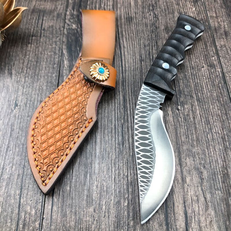 科纳达尼泊尔户外刀手把肉小弯刀高硬度野外露营刀具蒙古割肉切肉小刀