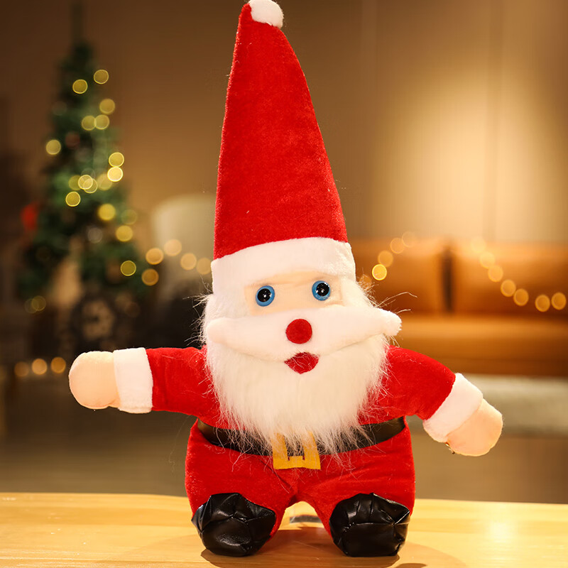 公仔圣诞老人毛绒玩具圣诞节礼物抓机娃娃龙年吉祥物 经典款 22厘米