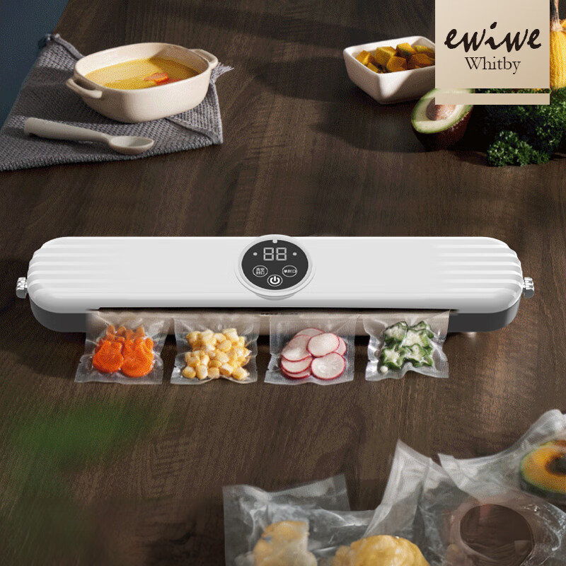 ewiwewhitby真空液晶保鲜机厨房真空保鲜零食蔬菜肉类塑封一键锁鲜干湿两用 升级智能真空机+10只真空袋