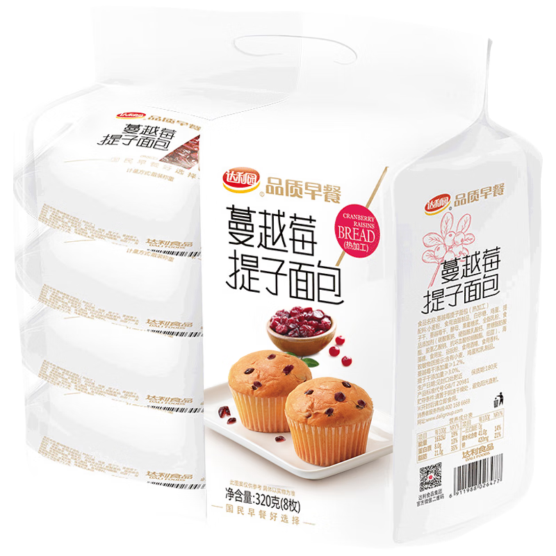 达利园蔓越莓提子面包320g点心网红零食小吃营养早餐办公室食品